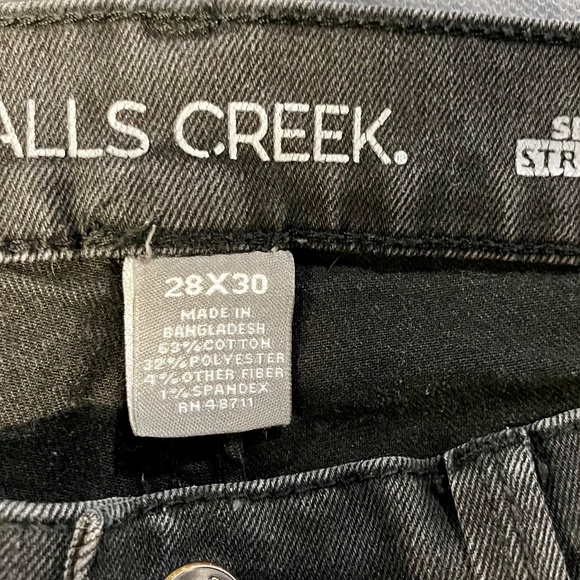 Falls Creek Black Slim Stretch Jeans 28x30 - Picture 3 of 3